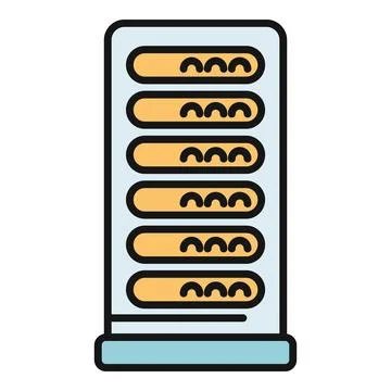 Server rack displaying data storage and cloud computing concept Stock-Illustration