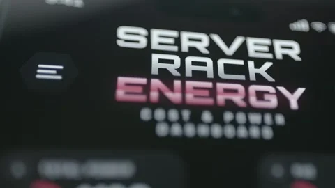 Server Rack Energy Title In Bold White And Pink Typography 4K Stock Footage 341858448