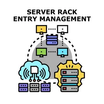 Server rack entry management access control concept Stock Illustration