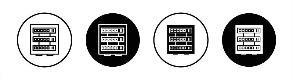 Server rack flat line icon set. Server rack Thin line illustration vector Stock Illustration