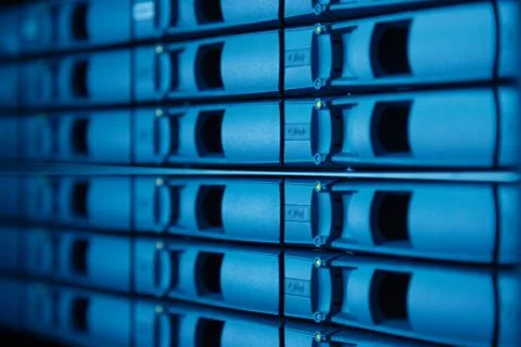 Server rack with hard drives Stock Photos