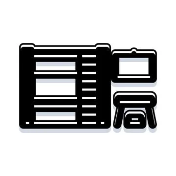 Server rack hardware and data center technology icon イラスト素材