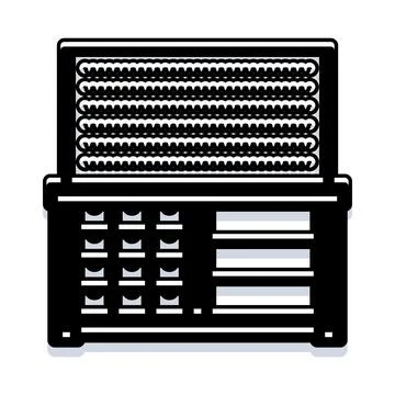 Server rack hardware with networking technology equipment Stock Illustration