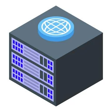 Server rack hosting global network connectivity, ensuring seamless data flow Stock Illustration