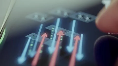 Server rack hot and cold airflow visualization Stock Photos