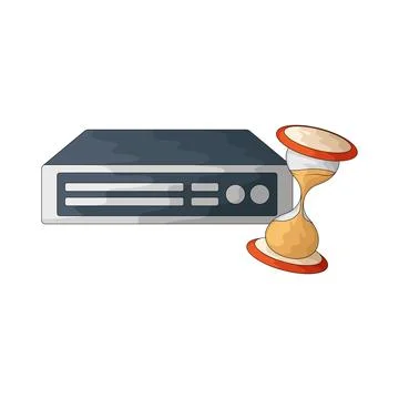 Server Rack With Hourglass illustration Stock Illustration