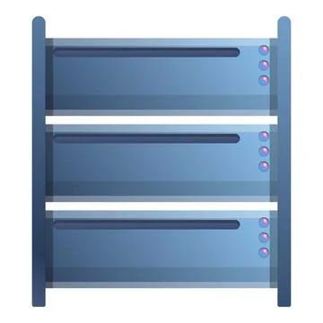 Server rack icon, cartoon style Illustrazione stock