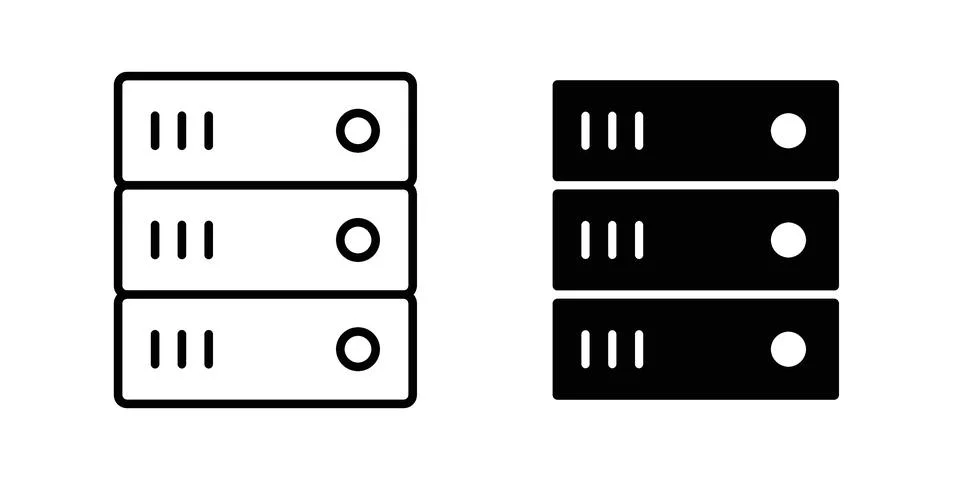 Server rack icon concept logo design collection Stock Illustration