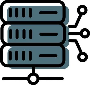 Server rack icon for data storage Stock Illustration