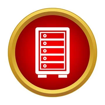 Server rack icon digital data storage concept Stock Illustration