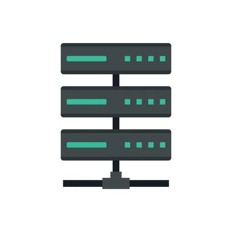 Server rack icon flat isolated vector Stock Illustration
