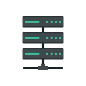 Server rack icon flat isolated Stock Illustration