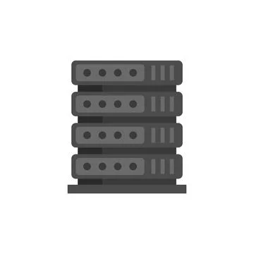 Server rack icon flat isolated Stock Illustration