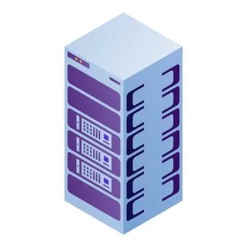 Server rack icon, isometric style Stock Illustration
