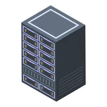 Server rack icon, isometric style 스톡 일러스트