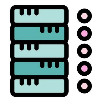 Server rack icon representing data center and network infrastructure イラスト素材
