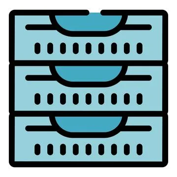 Server rack icon representing data storage and network infrastructure Stock Illustration