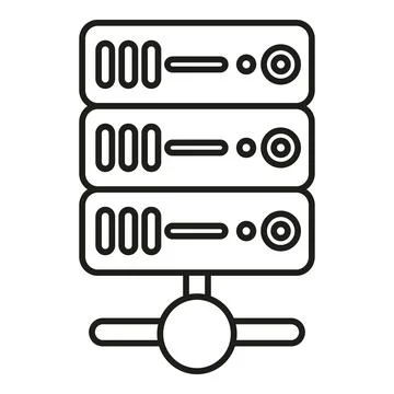 Server rack icon representing data hosting and network storage Illustrazione stock