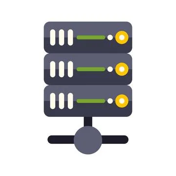 Server rack icon representing data center technology and hosting イラスト素材