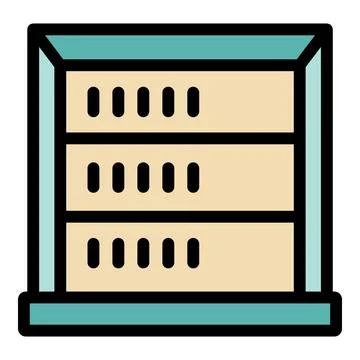 Server rack icon representing data center and network infrastructure イラスト素材