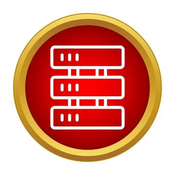 Server rack icon representing data storage and cloud computing Stock Illustration