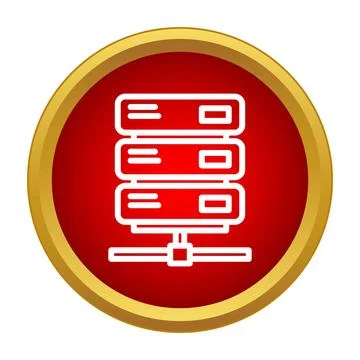 Server rack icon representing data center hosting technology Stock Illustration