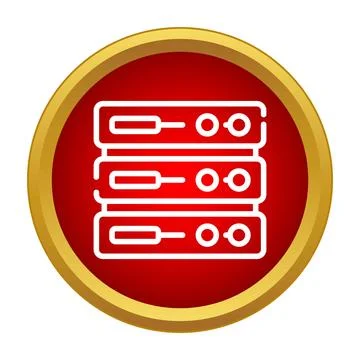 Server rack icon representing data storage and hosting Stock Illustration