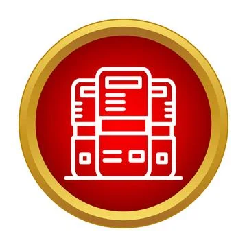 Server rack icon representing data center and network hosting Stock Illustration