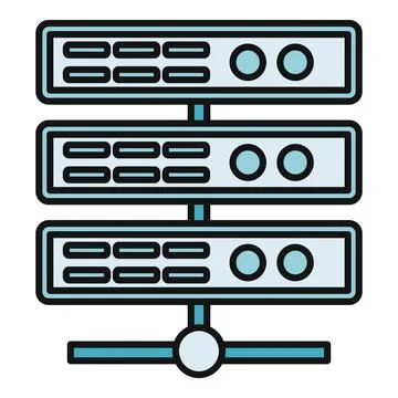 Server rack icon representing data storage hosting Stockillustratie