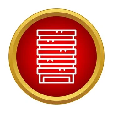 Server rack icon representing data storage hosting イラスト素材
