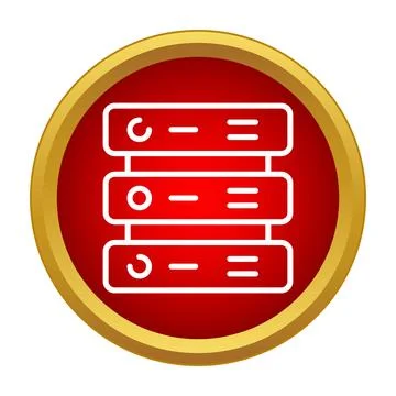 Server rack icon representing data hosting and computing Stockillustratie