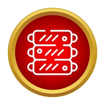 Server rack icon representing data center technology 库存插图
