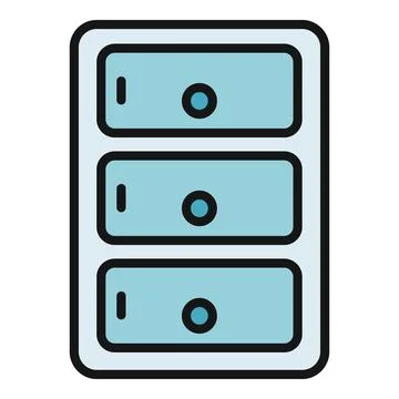 Server rack icon representing data storage and hosting Stock Illustration