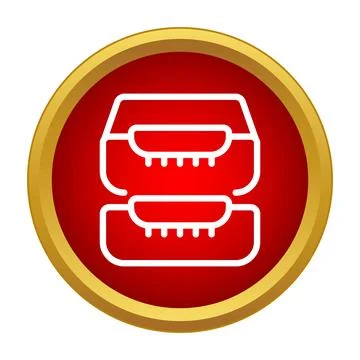 Server rack icon representing data processing and storage Illustrazione stock