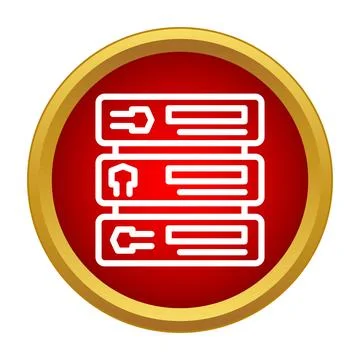 Server rack icon representing data center storage Stock Illustration