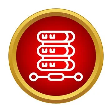 Server rack icon representing data network infrastructure Stock Illustration