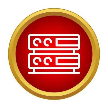 Server rack icon representing data storage and networking Stock Illustration