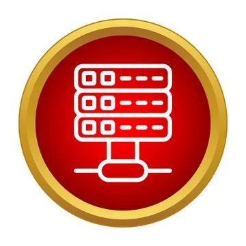 Server rack icon representing data center technology and network Stock Illustration