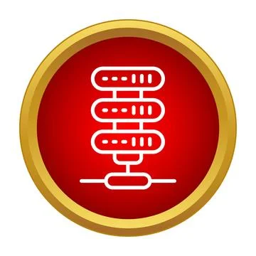 Server rack icon representing data network and hosting Ilustración de archivo
