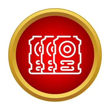 Server rack icon representing web hosting technology Stock Illustration