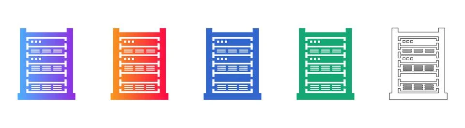 Server Rack Icon Set イラスト素材