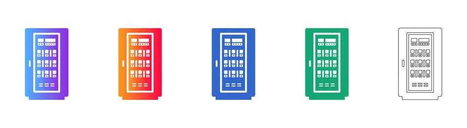 Server Rack Icon Set for IT and Technology Stock Illustration