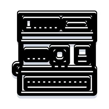 Server rack icon showing computer infrastructure and networking イラスト素材