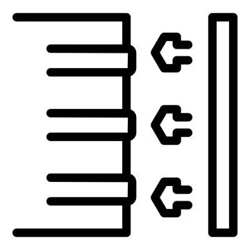 Server rack icon showing data transferring with arrows pointing to the right Illustrazione stock