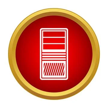 Server rack icon showing data processing technology Illustrazione stock