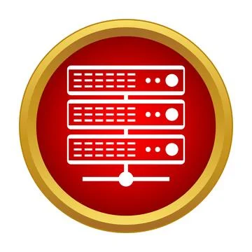 Server rack icon showing network data processing Stock Illustration