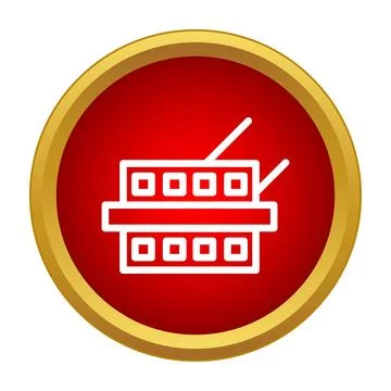 Server rack icon showing network hardware infrastructure Stock Illustration