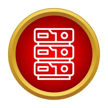 Server rack icon showing technology, data, and network Stock Illustration