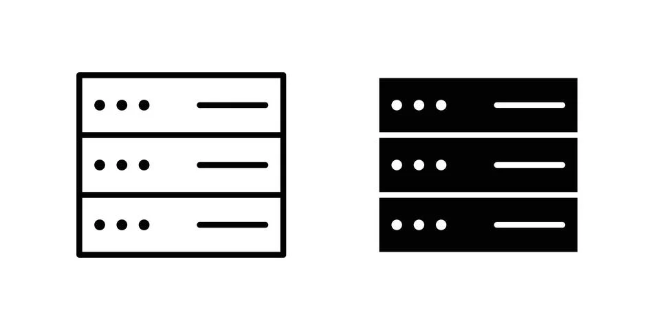 Server rack icon vector symbol graphics Illustrazione stock