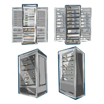 Server Rack. Illustrazione stock